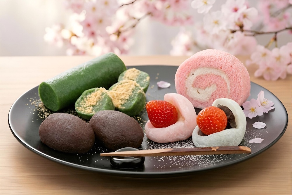 春のお彼岸向けの各種スイーツイメージ