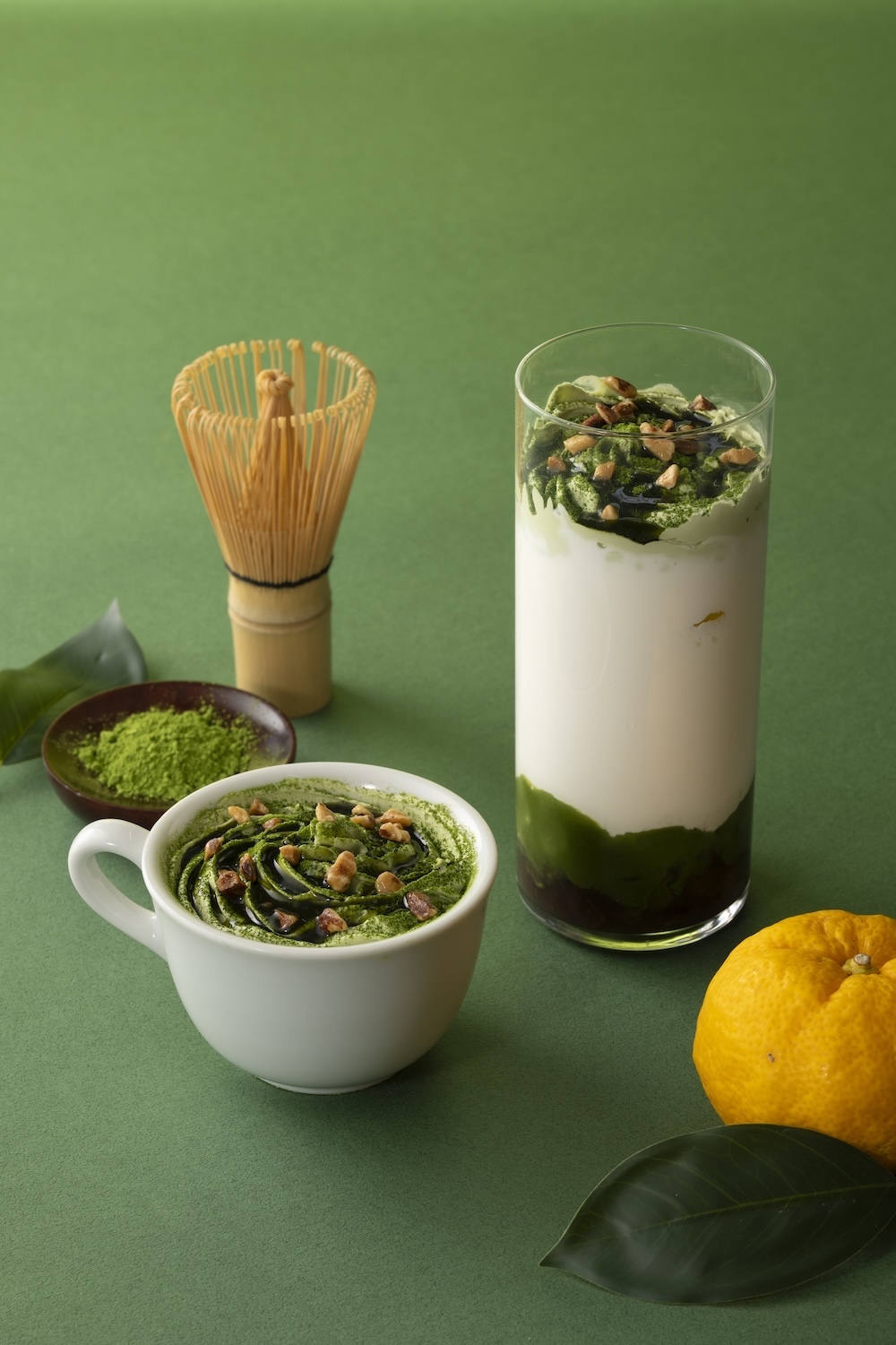 「柚子抹茶あずきラテ」ホット・アイスともに税込み680円