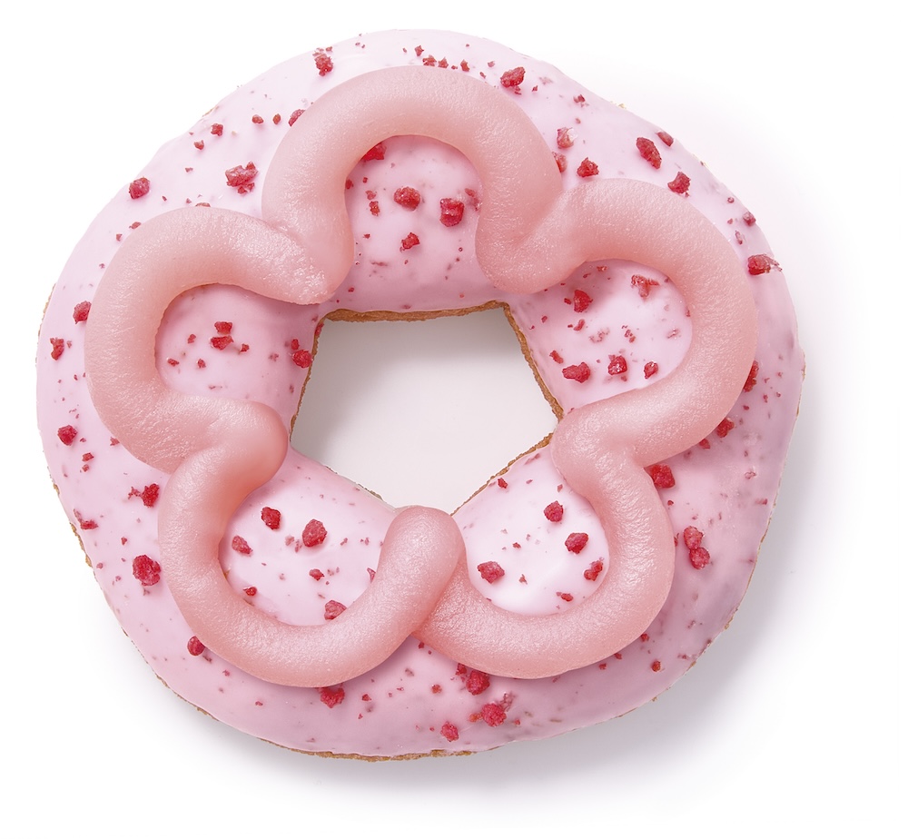 「桜もちっとドーナツ 咲くいちごみるく」テイクアウト・税込み216円、イートイン・税込み220円