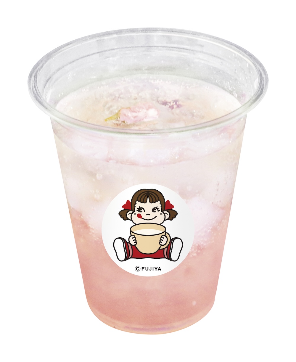 3月13日より発売される新作ドリンク 「ペコちゃんさくらソーダ」税込み500円