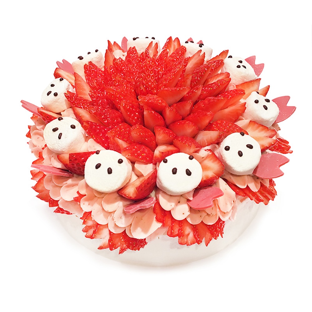 「カフェコムサ」の「さくらとパンダのショートケーキ」1ピース・税込み1,700円