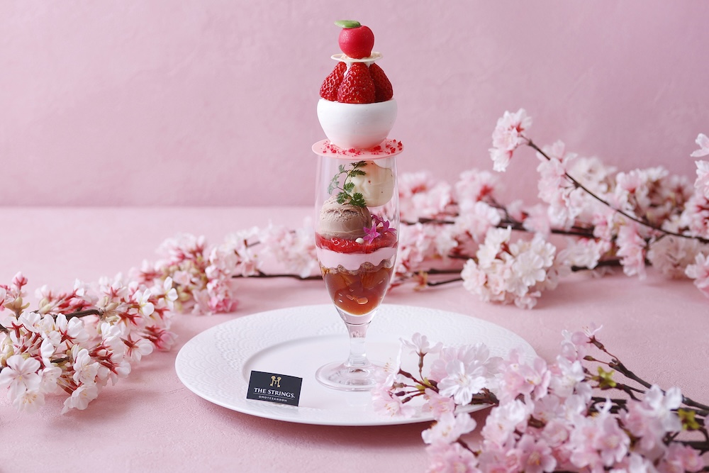 「いちごとりんごのお花見パフェ」イメージ