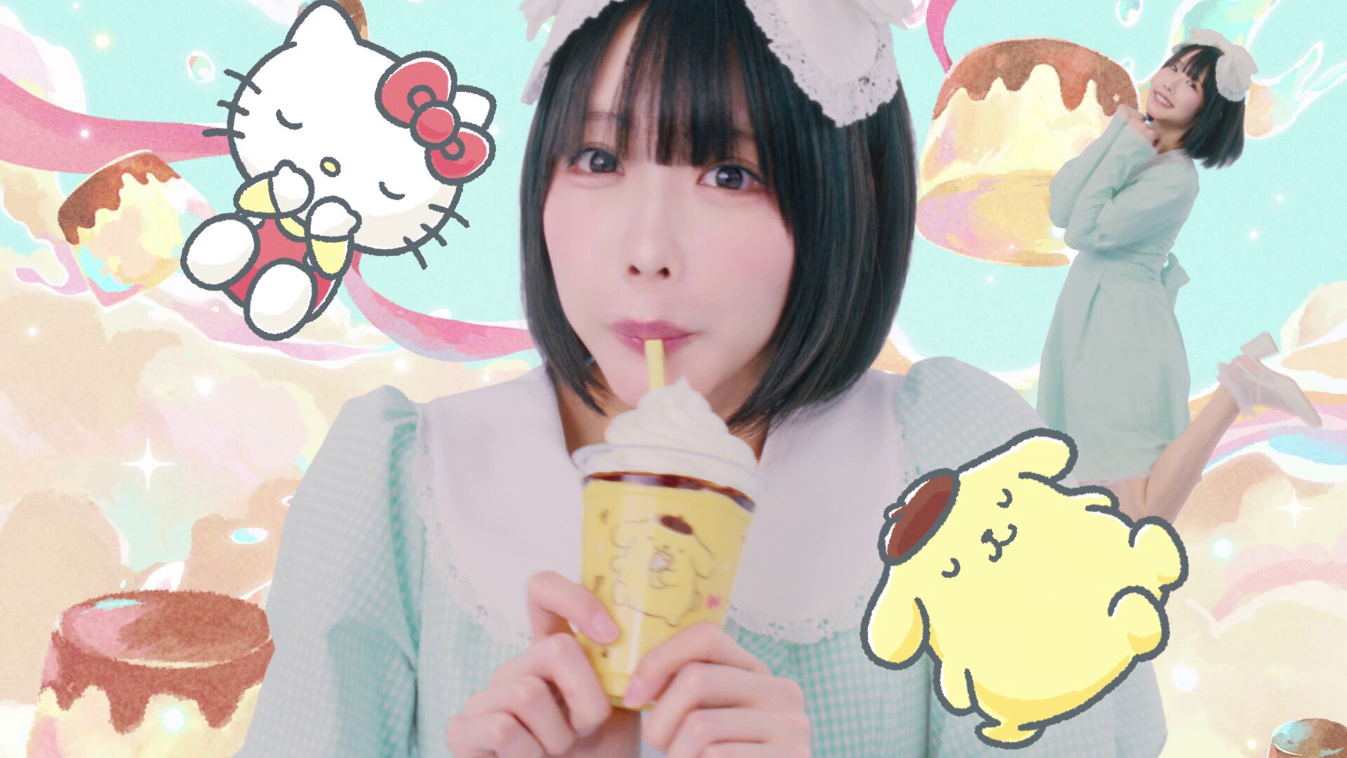 「マックに甘いの飲みにこないか キティとプリン」篇ビジュアル