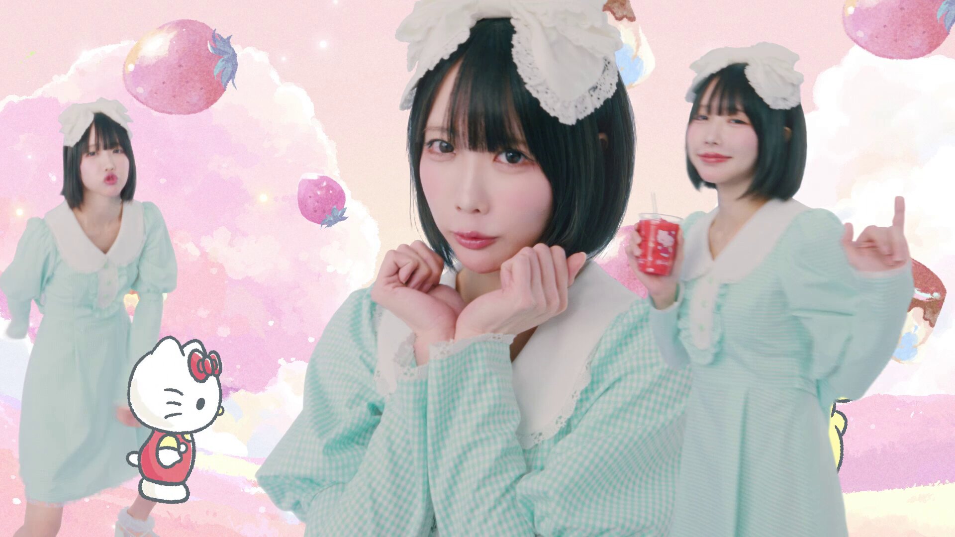 「マックに甘いの飲みにこないか キティとプリン」篇ビジュアル