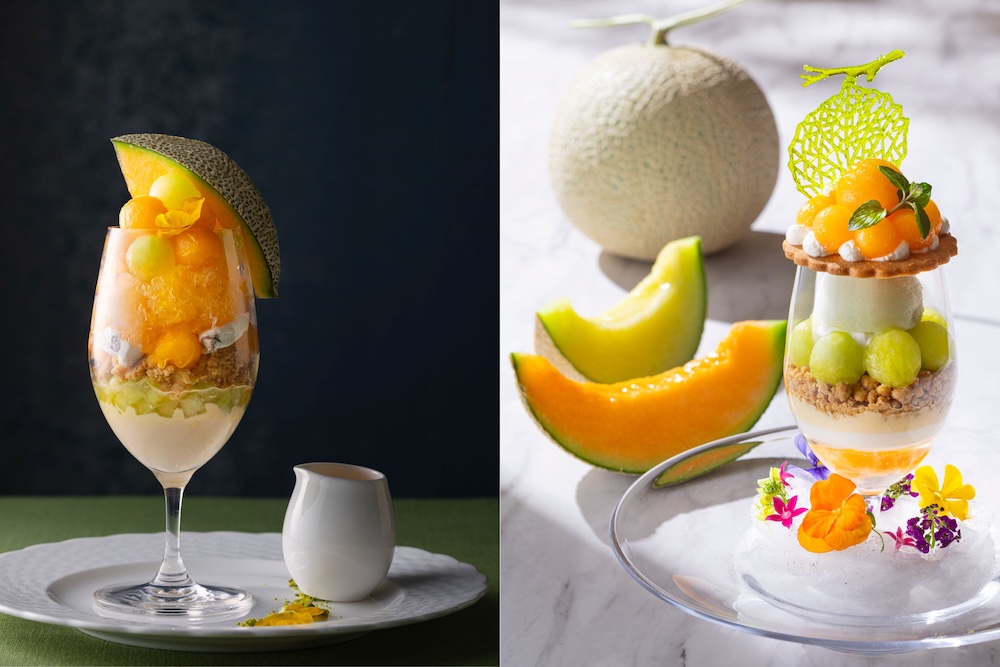 横浜ベイホテル東急が展開する国産メロンパフェ2種