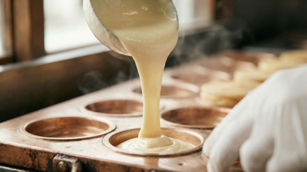 生地を焼いている様子のイメージ