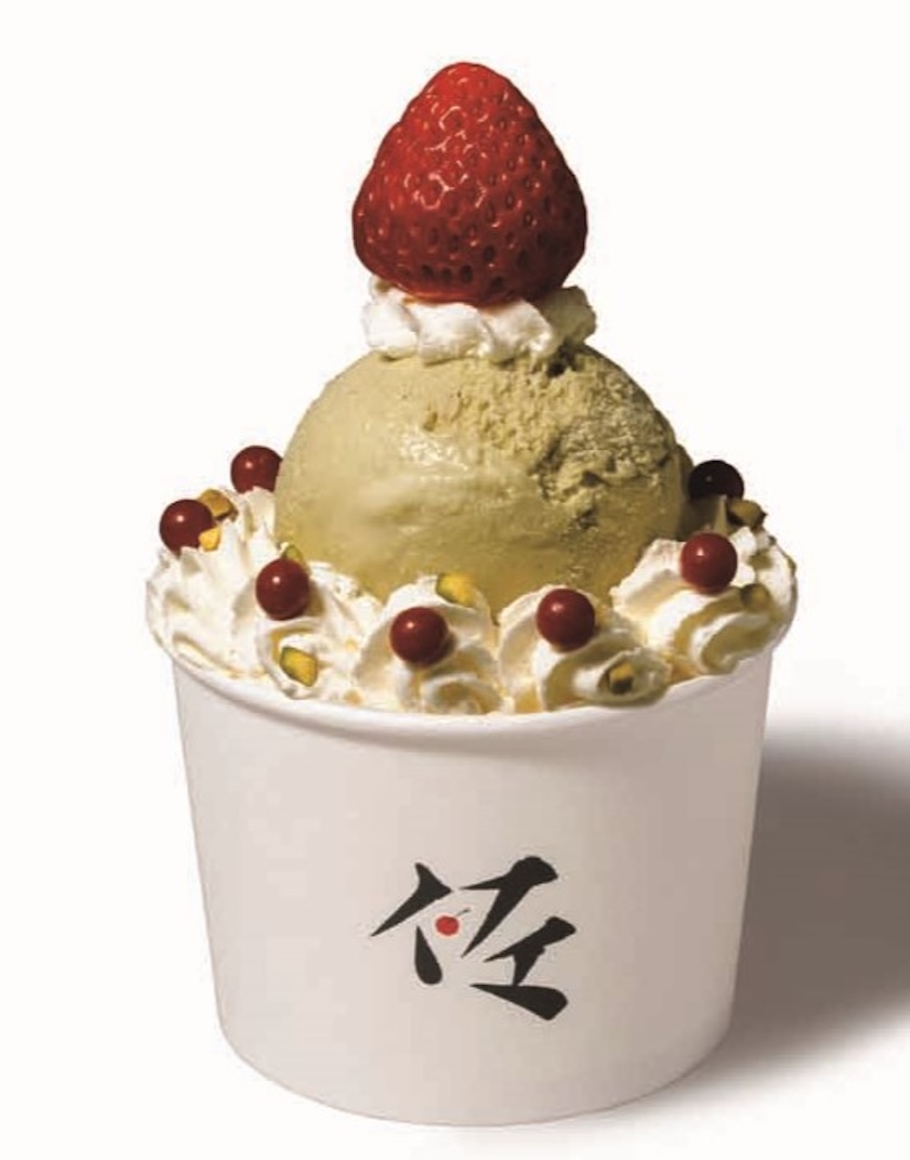 「パフェ、珈琲、酒、佐藤」の各日100個限定「苺とピスタチオのミニパフェ」税込み880円