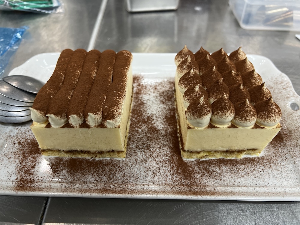 試作段階の「昆布ティラミス」