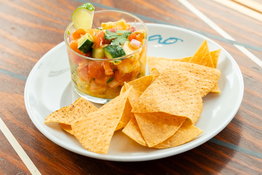 「シュリンプとマンゴーのセビーチェ　トスダータスタイル」税込み1,380円