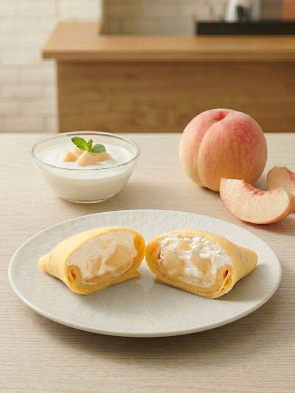 「ヨーグルトピーチクレープ」税込み390円