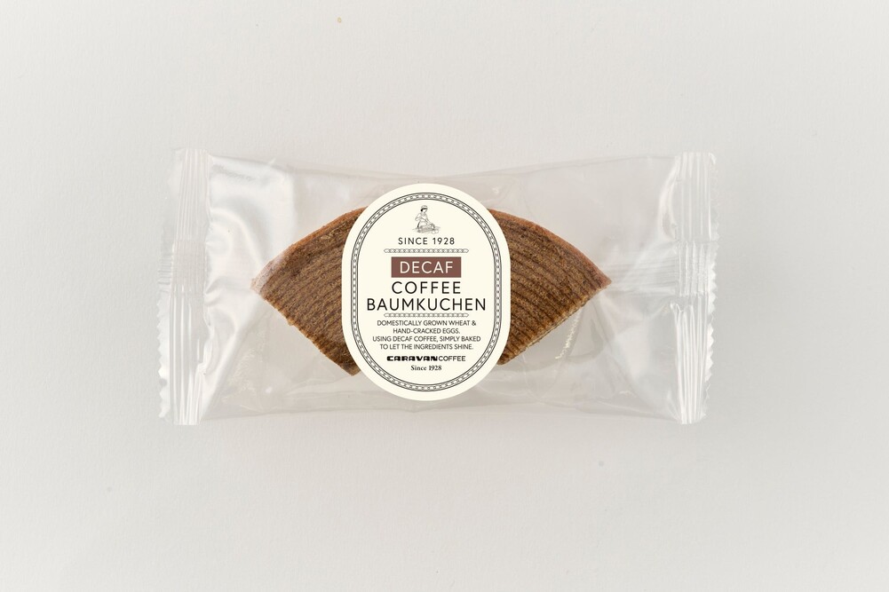 キャラバンコーヒーから「デカフェコーヒーバウムクーヘン」新発売、カフェインレスでも本格的な風味を追求