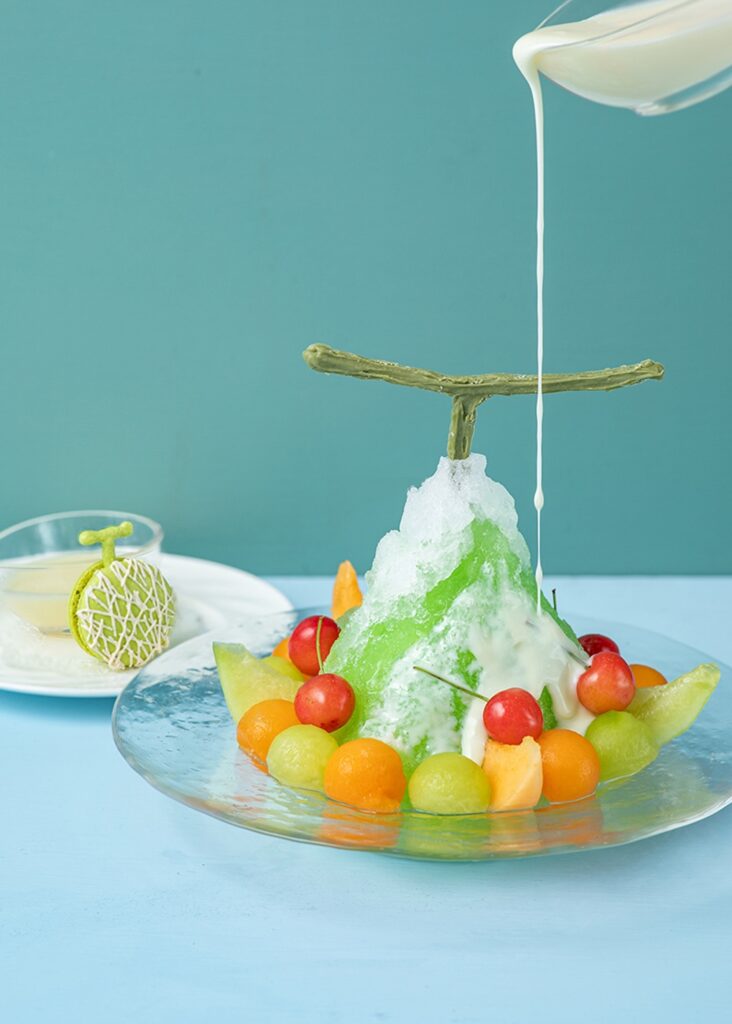 「メロン×さくらんぼ Ｗフルーツかき氷」イメージ