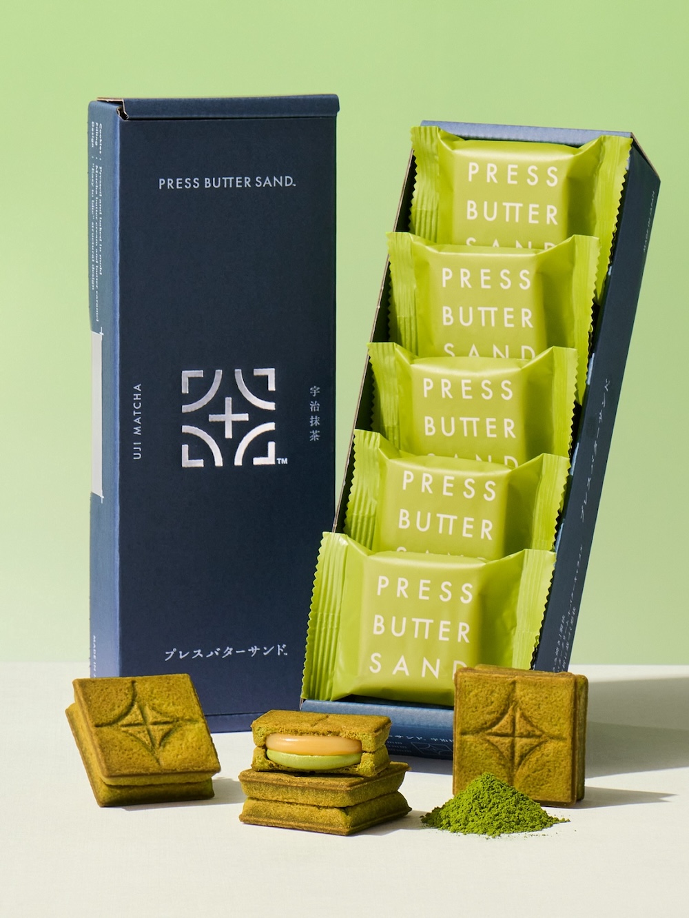 「プレスバターサンド」の「バターサンド〈宇治抹茶〉」5個入り・1,431円