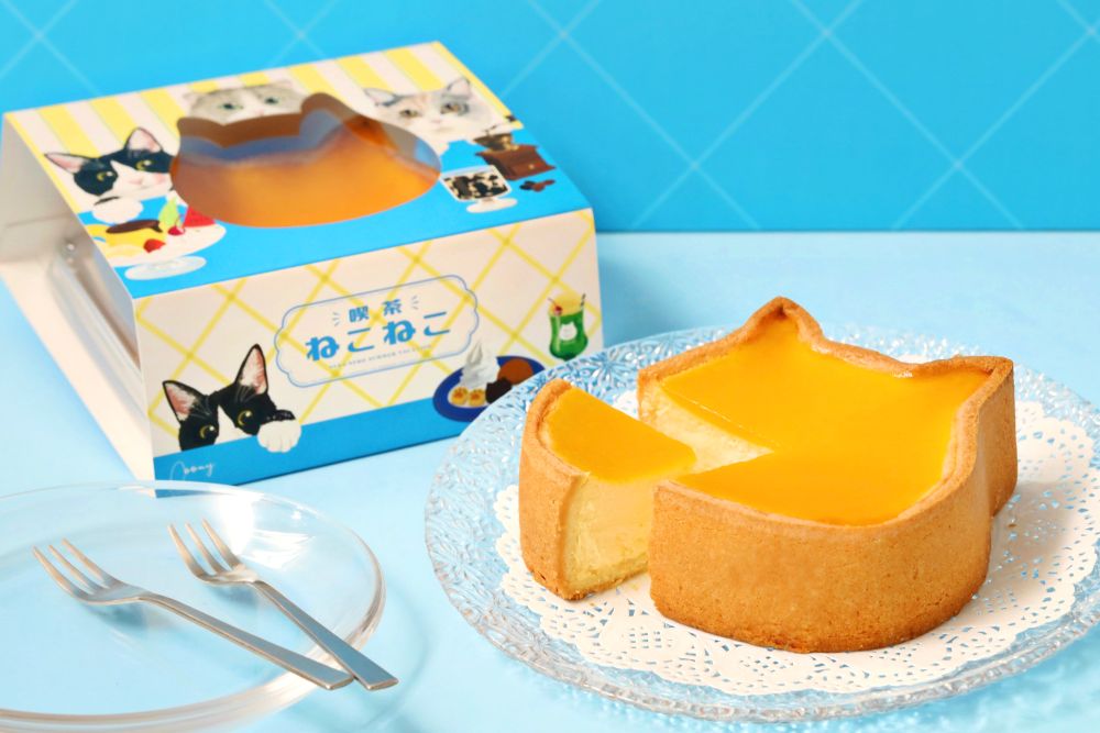 「NEKO NEKO Summer Vacation〜喫茶店に集うねこたち〜」に合わせた新デザインの「ねこねこチーズケーキ」イメージ