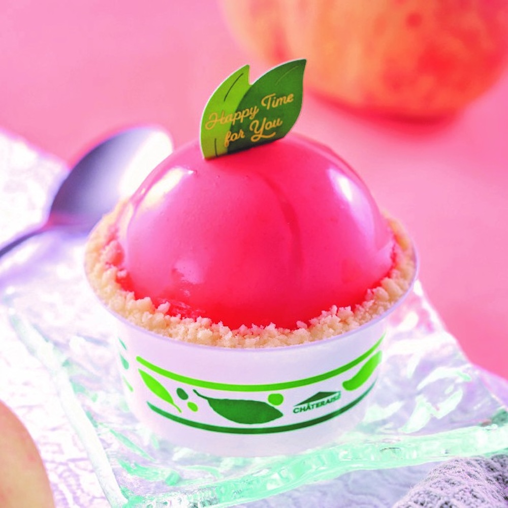 7月1日〜9月17日に販売される「まんまる白桃ケーキ」税込み432円