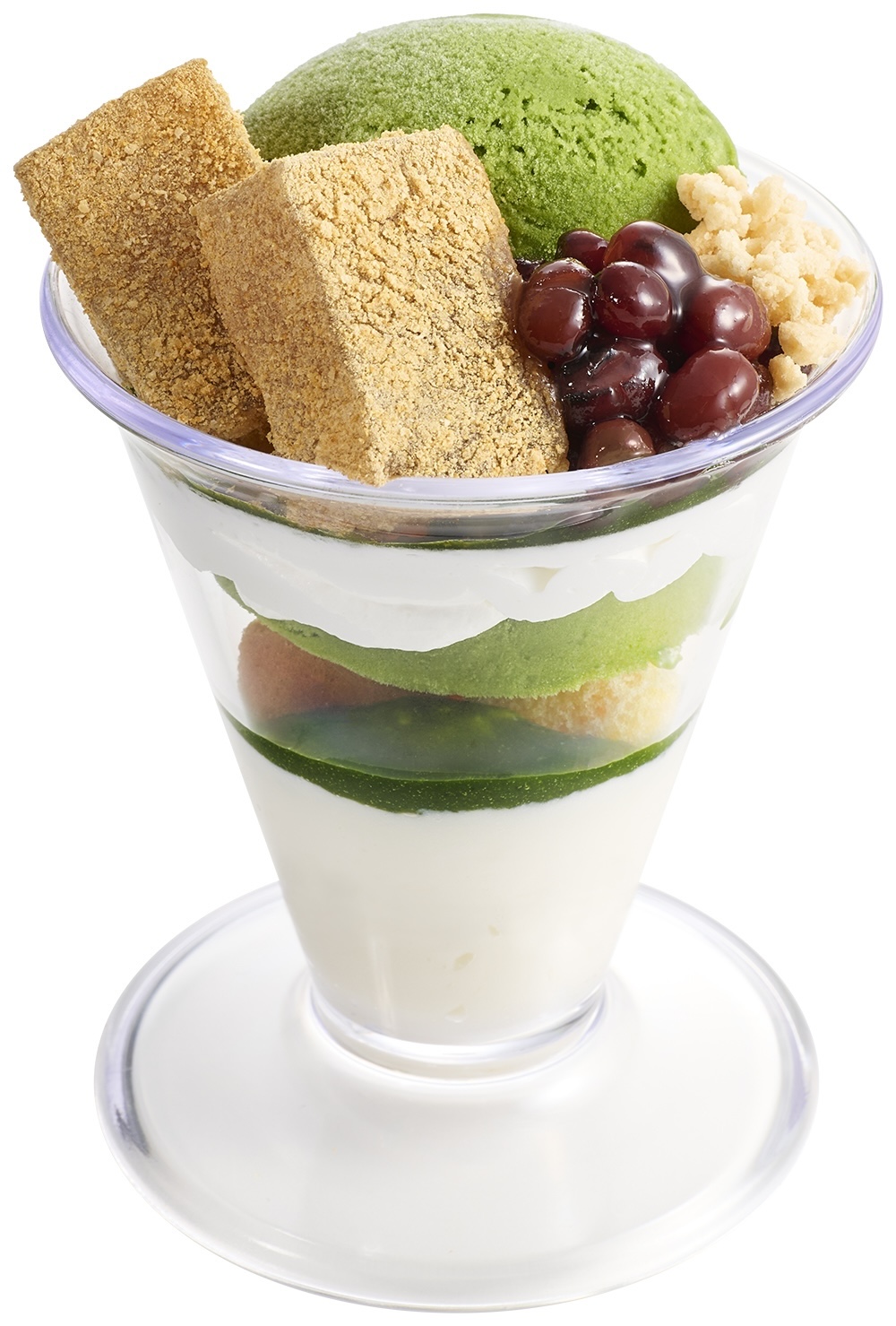「老舗茶舗のお抹茶わらび餅パフェ」税込み430円〜