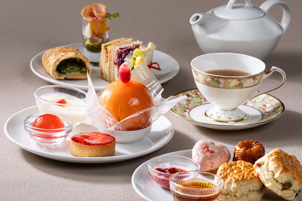 水戸プラザホテルが展開する「ピーチアフタヌーンティーセット」税込み4,800円（サービス料含む）