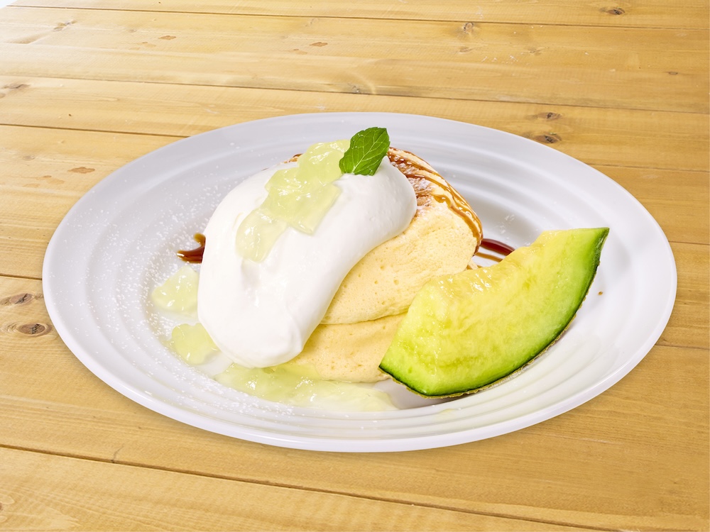 「マスクメロンのリコッタパンケーキ」ジャストサイズ・税込み1,200円