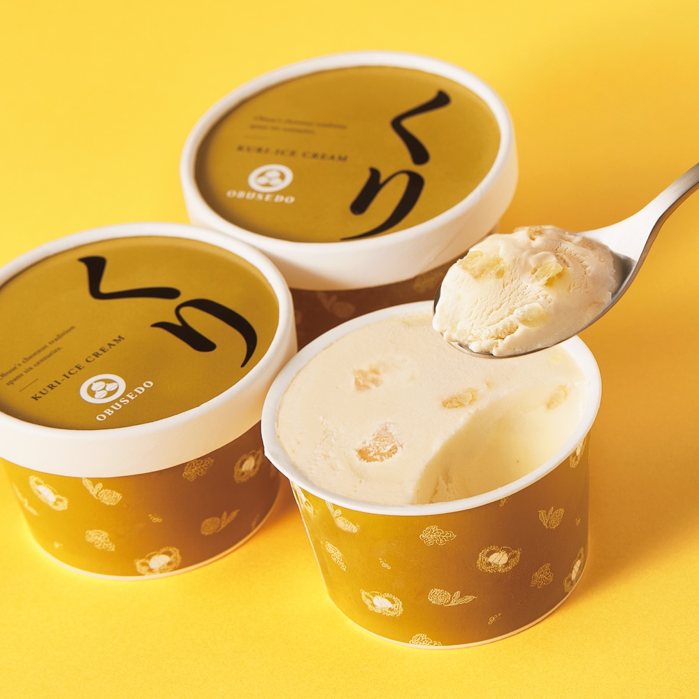 「菓子の記録帖」の「栗アイスクリーム（小布施堂）」税込み411円
