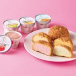 「ニュウスタイル銀座千疋屋」の「銀座プレミアムソルベ」、「銀座プレミアムシューアイス」各・税込み432円