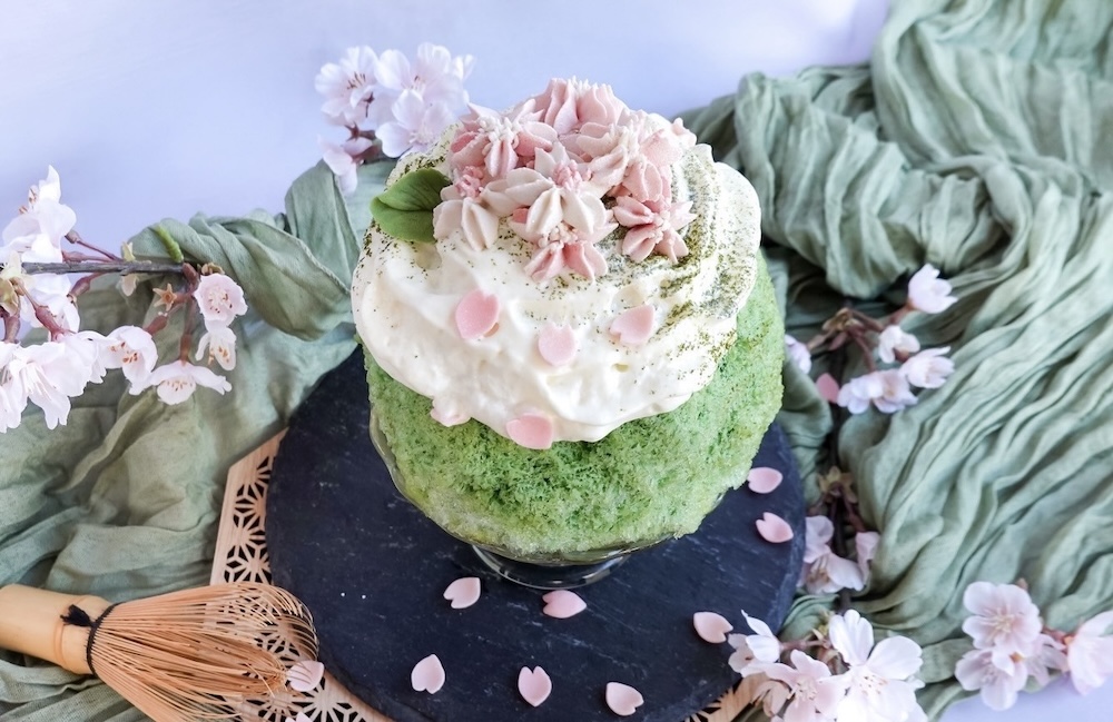 「花霞の抹茶氷 〜抹茶のバスクチーズケーキ〜」税込み1,800円