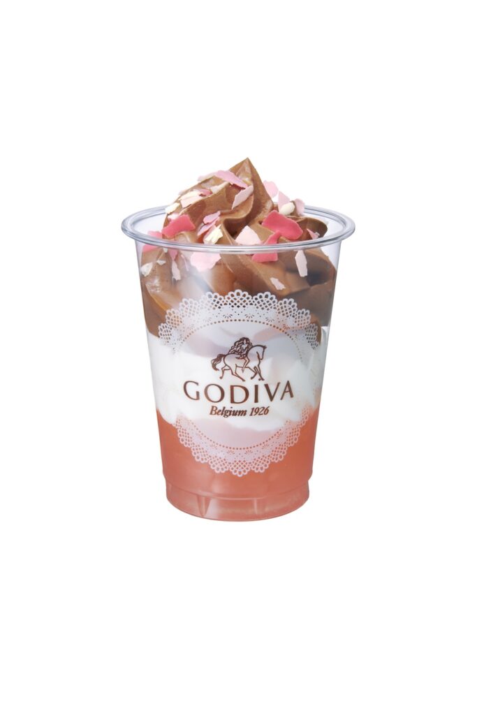 「白桃 ダークチョコレート ソフトクリーム」税込み750円