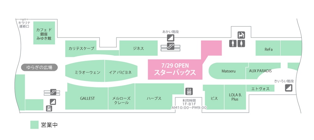アトレ吉祥寺のスターバックス新店舗のマップビジュアル