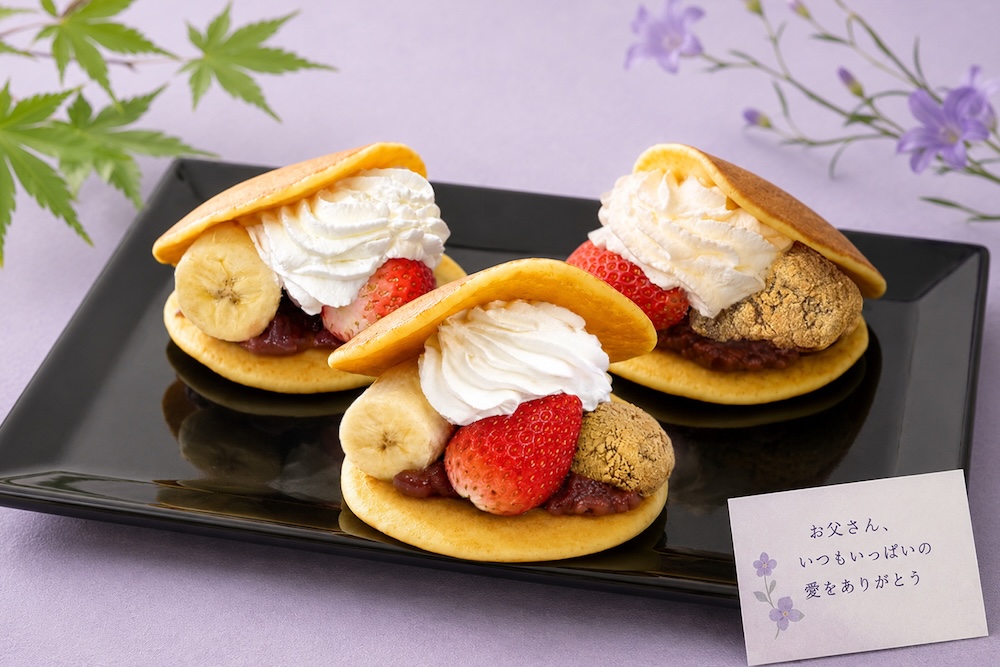 「イケおじどら（爆盛りフルーツどら焼き）」イメージ
