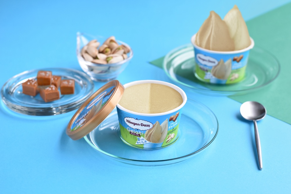 「ハーゲンダッツ ミニカップ Gelati『ソルティキャラメル＆ピスタチオ』」イメージ