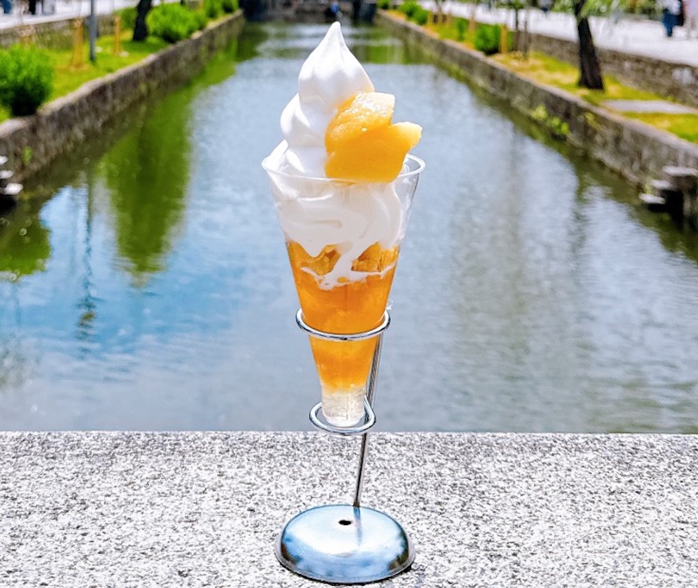 「くらしき桃子」の「白桃ゼリーソフトパフェ」1,100円