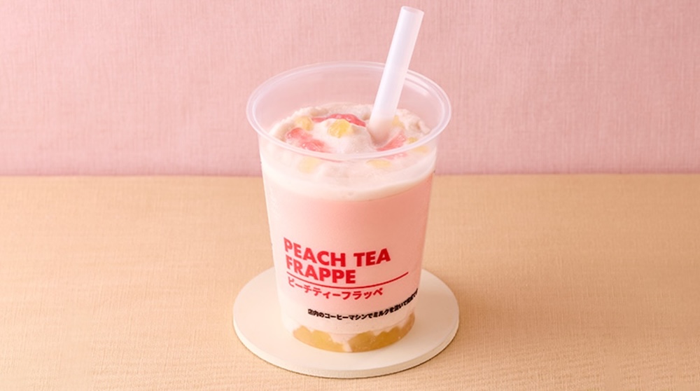 発売中の「ピーチティー　フラッペ」税込み395円