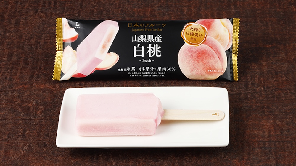 7月14日より発売される「日本のフルーツ山梨県産白桃」税込み268円