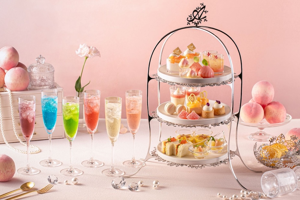 「桃 Bijou アフタヌーンティー」推し活ドリンク1杯付き・税込み7,400円