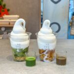 左から「生わらびもち入りアイス 抹茶」「生わらびもち入りアイス ほうじ茶」