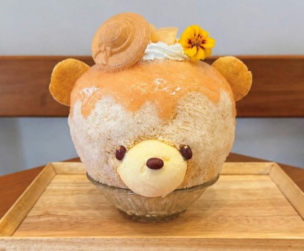 「TAKAMIOKAKI」の各日30杯限定「まるごと桃と紅茶なテディベア氷」2,145円