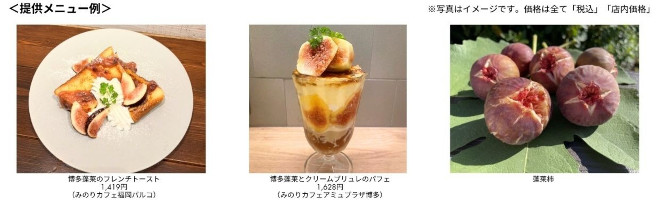 ～江戸時代から栽培されている歴史のあるイチジク～福岡県内の全農直営飲食店舗で「博多蓬莱（はかたほうらい）フェア」を９月１日（火）～９月１１日（金）まで開催