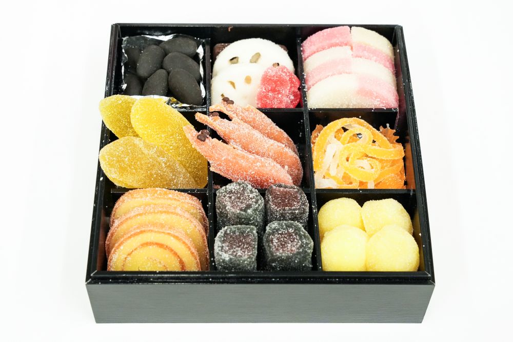 パパブブレより販売される「グミおせち 一段」イメージ