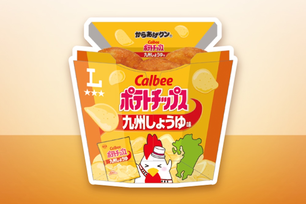 九州「からあげクン カルビーポテトチップス九州しょうゆ味」税込み298円