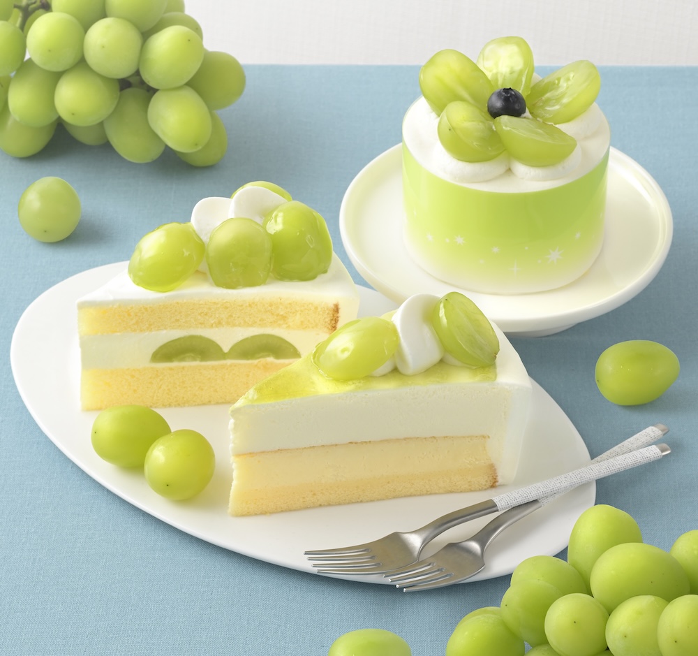 シャインマスカットを使った各種ケーキのイメージ
