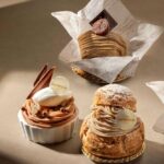 左から時計回りに「バニラクリームのモンブラン仕立て」税込み1,100円、「スペシャル モンブラン」税込み1,100円、「モンブランシュークリーム」税込み1,300円