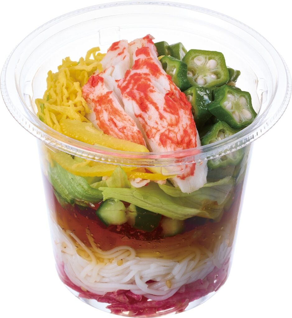 「混ぜて食べる　和風パフェサラダ（ビーフン入り）」税込み475円