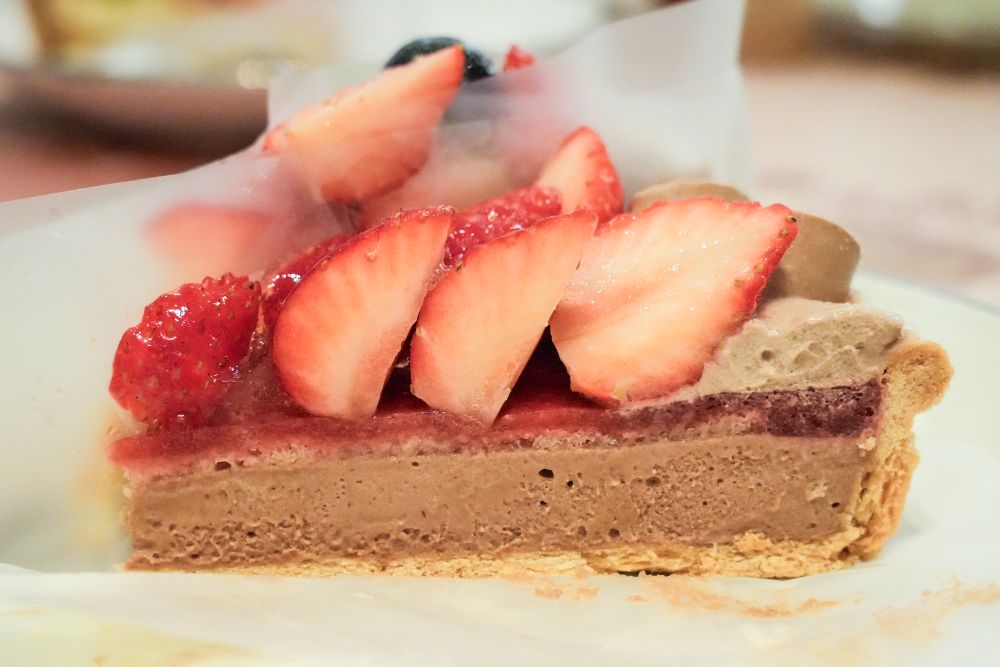 試食として提供された「イチゴとチョコレートクリームのタルト」イメージ