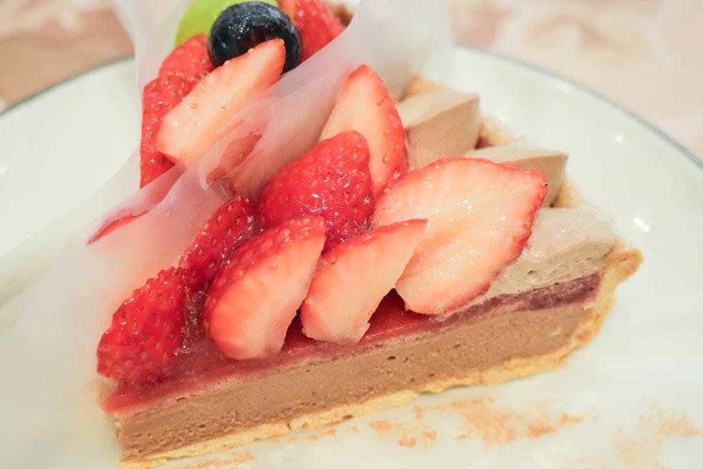 試食として提供された「イチゴとチョコレートクリームのタルト」イメージ