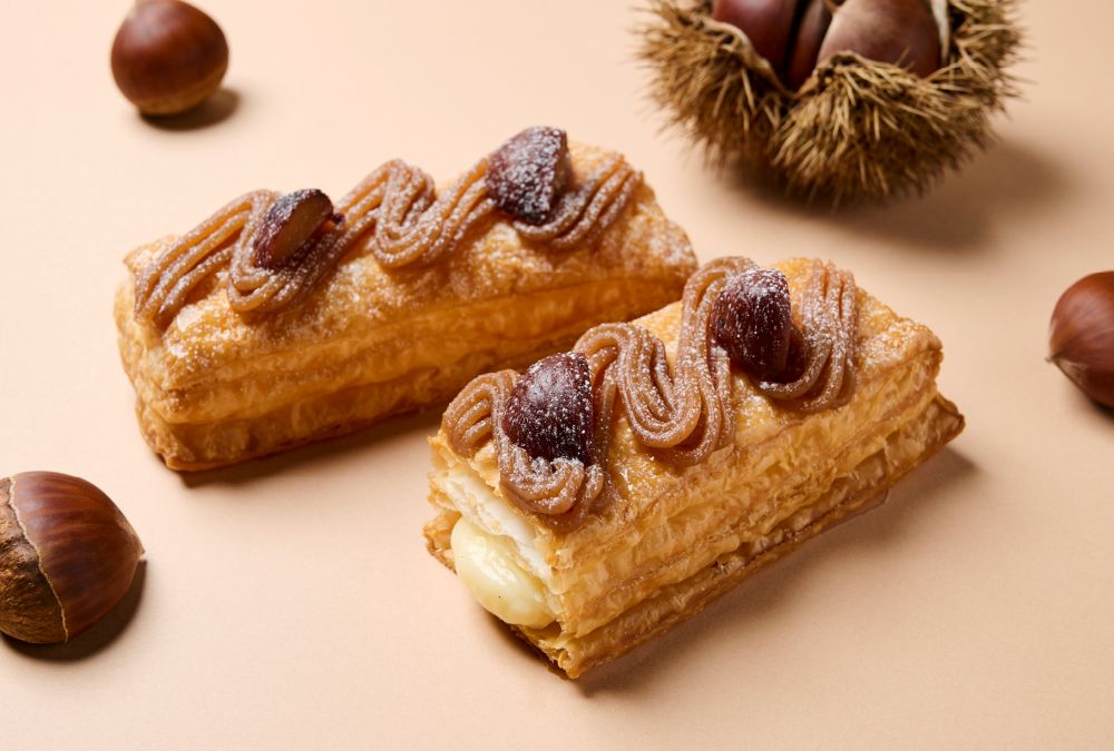 9月15日～11月30日に販売される「モンブランカスタードパイ」1個・税込み490円