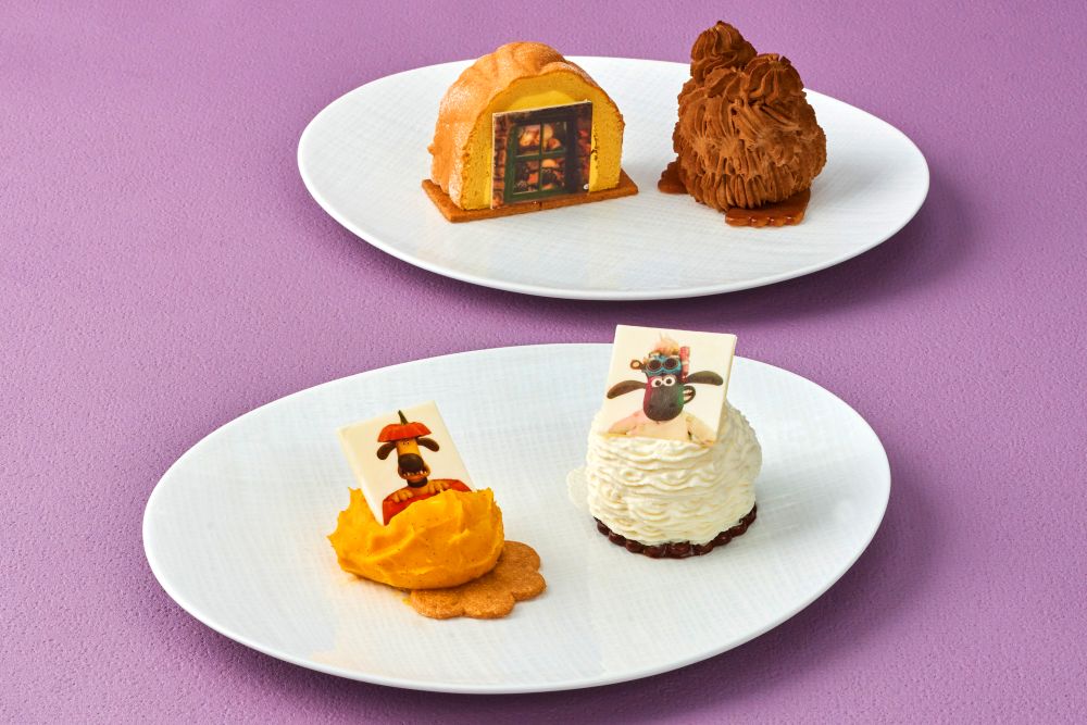「ティーラウンジ」にて販売される「季節のスイーツプレート ~ひつじのショーン かぼちゃ畑の怪物!~」税込み3,200円(サービス料含む)