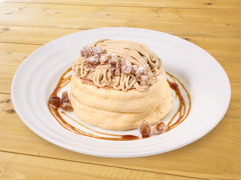 「和栗クリームのリコッタパンケーキ」ジャストサイズ・税込み1,200円