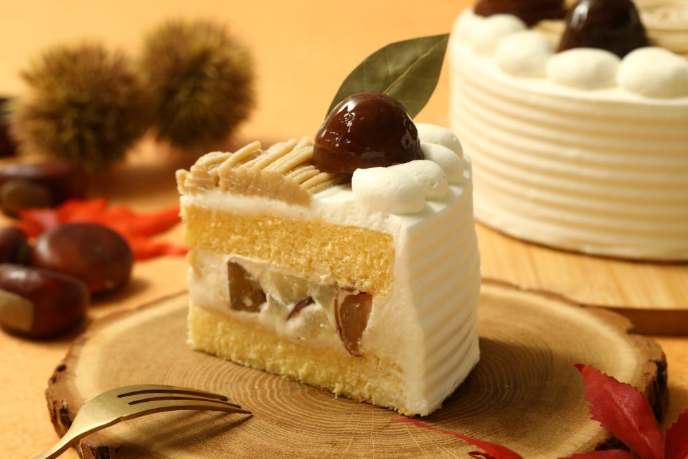 10月1日～11月30日に販売される「栗と洋梨のショートケーキ」税込み780円
