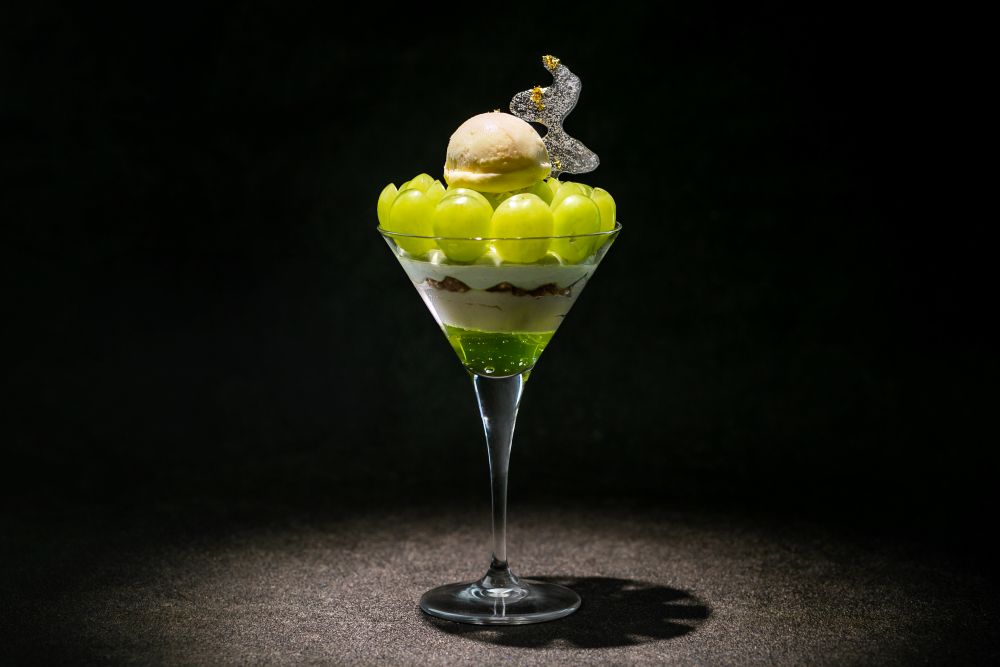 期間限定で販売される「Seasonal Parfait ～シャインマスカット～」税込み2,500円（サービス料含む）