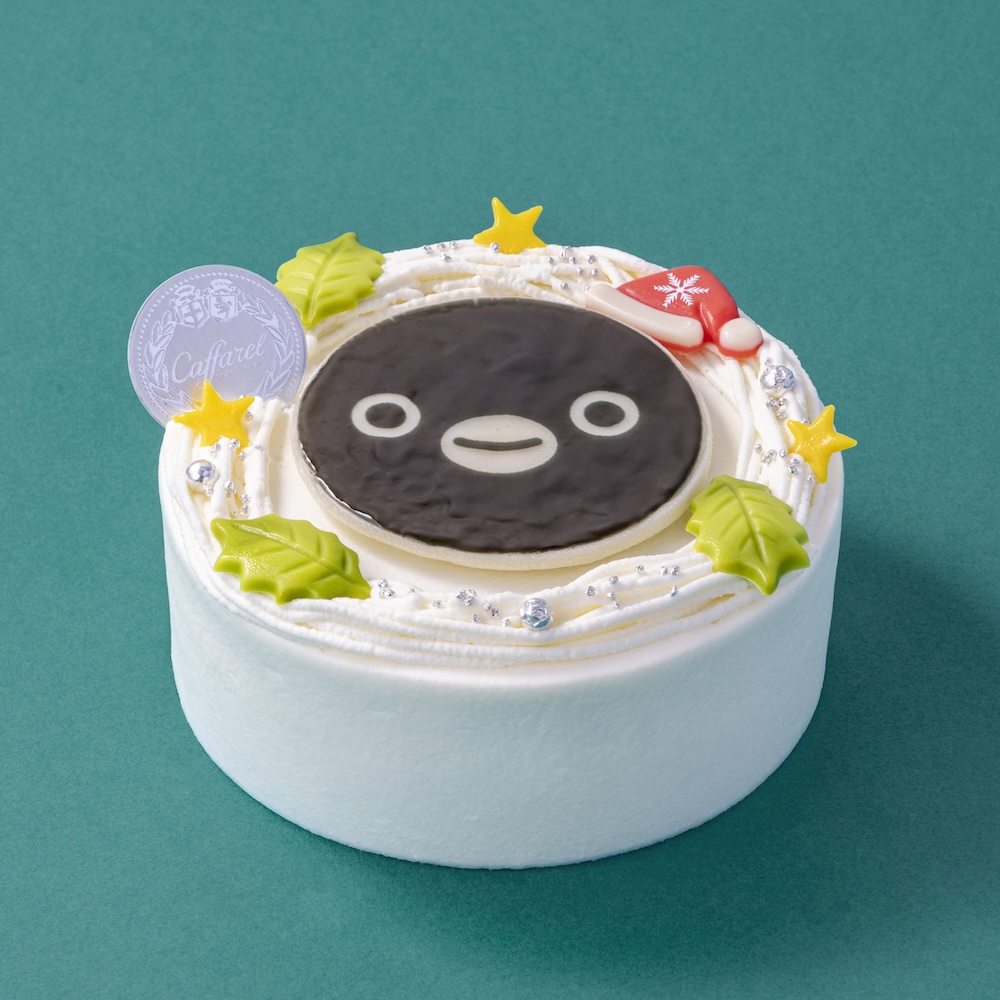 「Caffarel -Il Gianduia-」のグランスタ限定・300台限定「Suicaのペンギン　クリスマスショートケーキ」税込み5,800円 (C)Chiharu Sakazaki / JR東日本 / DENTSU
